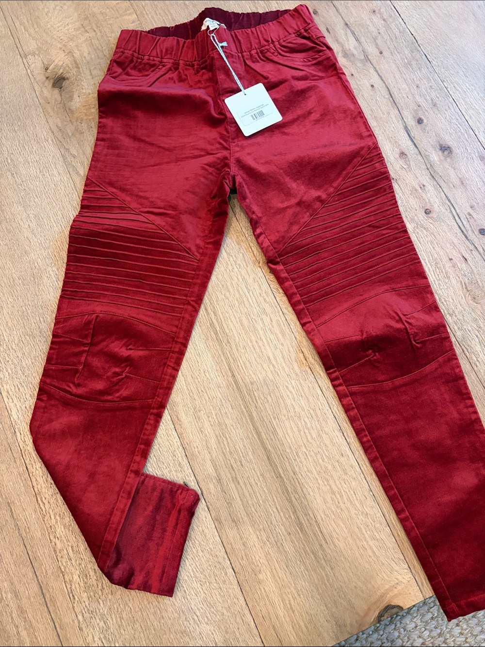 Umgee red velvetMoto Ribbed Skinny Jeans